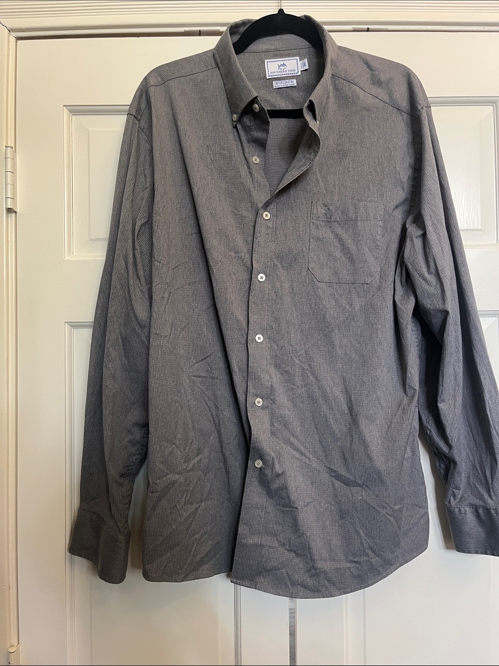 Southern Tide Men's Gray Button-Down Dress Shirt
